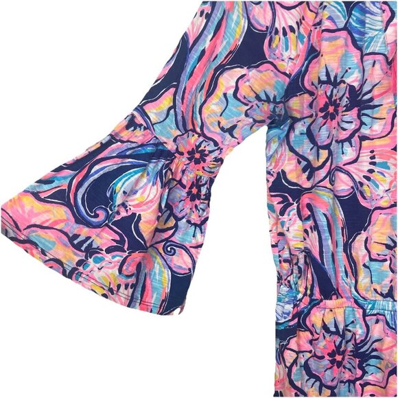 Lilly Pulitzer Del Lago Romper‎ Nauti Navy Boho Bateau Size M Resortwear Beach - Picture 4 of 13